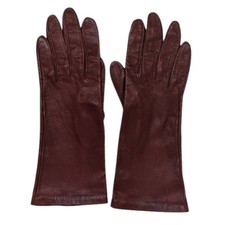 Vtg Grandoe Leather Driving Gloves Elegant Retro Classic Red Brown Size 7