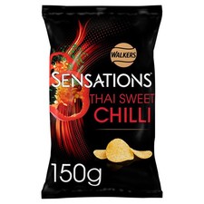 Walkers Sensations Thai Sweet Chilli Sharing Bag Crisps 150g (Pack of 12)