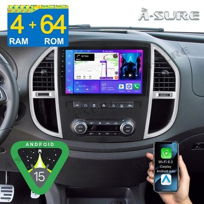 10.1''4+64GB Android 14 Autoradio Carplay GPS Navi Für Mercedes Benz Vito W447