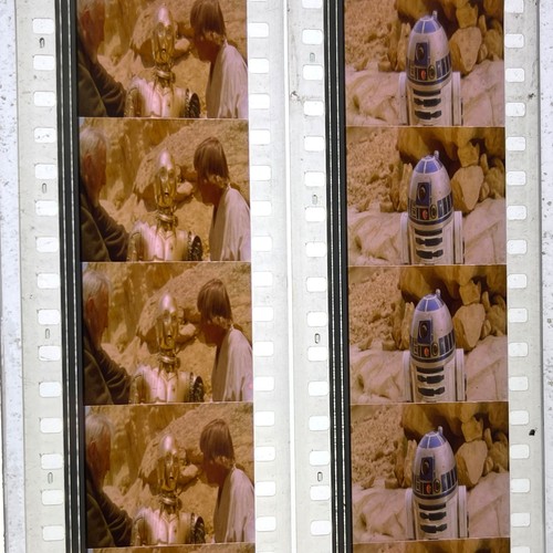 Vintage Original Star Wars 1977 Film Cell 35mm - Ben & Luke with C3PO & R2D2