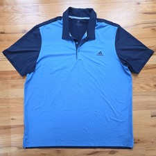 ADIDAS Aeroready Polo Mens Golf Shirt 2 Tone Navy Blue Moisture Wicking Sz 2XL