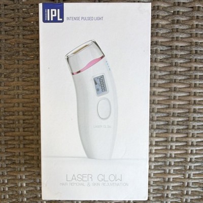 Laser Glow IPL Hair Removal & Skin Rejuvenation Device, White/Pink