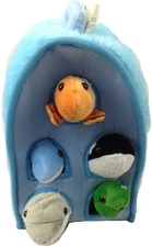 Plush Ocean Animal House with Sea Animals - Five Stuffed Sea Animals