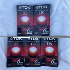 Lot of 5 Sealed TDK T-120 HS VHS Tape Premium Quality 6-Hour Playback - NEW