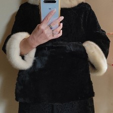 Very Vintage Fur and Textured Satin Muff