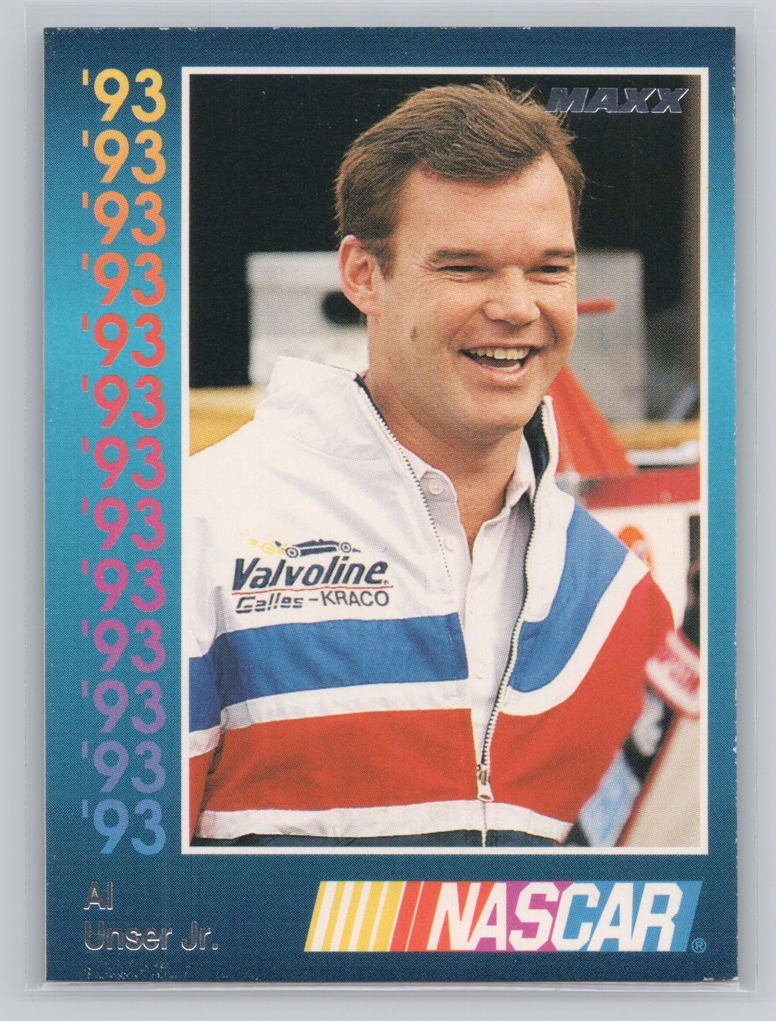 1993 Maxx Al Unser Jr #46 Valvoline NASCAR IndyCar Driver Racing Card