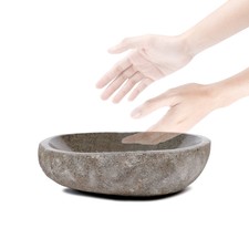 Lavabo da appoggio OVALE circa 30 pietra naturale lavabo in pietra pietra di fiume piacere della casa