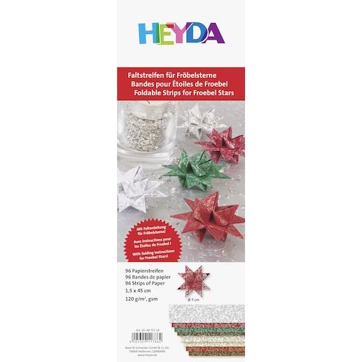 Heyda Ø 7cm Christmas Froebel Stars Paper Folding Set - Assorted