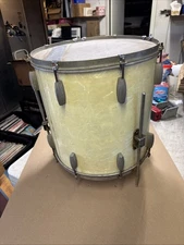 1940s Slingerland Radio King 16" Floor Tom white MOP w/WFL Leg mounts Gene Krupa