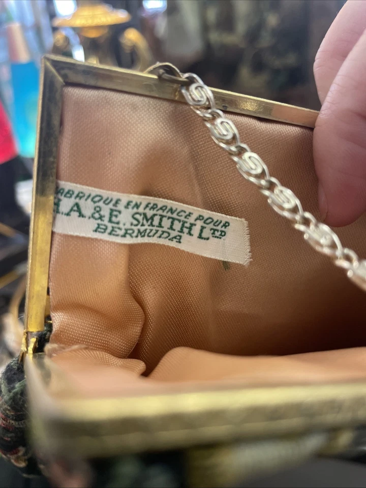 Bolso de Noche Vintage Pequeño Cartera Cierre Floral Francia Flores Pequeño Foto 3 de 4