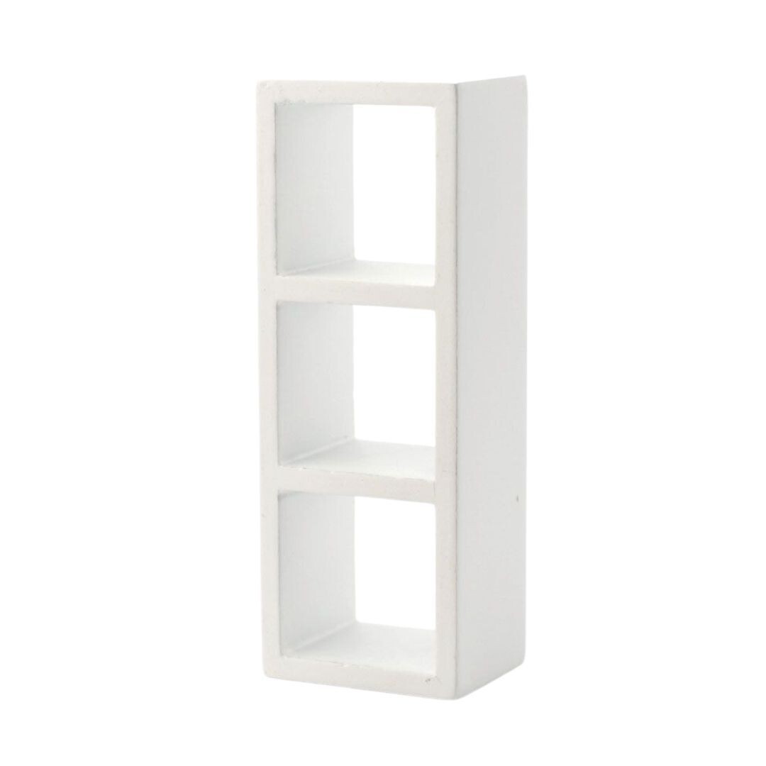 Dolls House Display Unit White 3 Cube Lounge Furniture Miniature 1:12th Scale