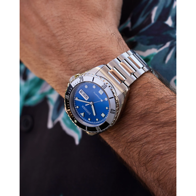 Citizen Men's Automatic Silver Blue Stainless Steel Watch 42MM