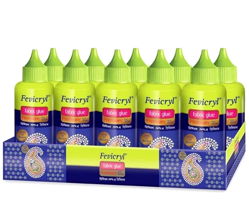 Set of 10 Pidilite Premium Fevicryl Fabric Clear Glue 80ml Fast Drying - India