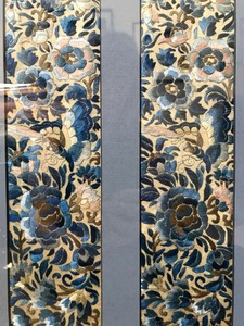 Antique Chinese Embroidered Panels ~ silk embroidery butterflies & flower framed
