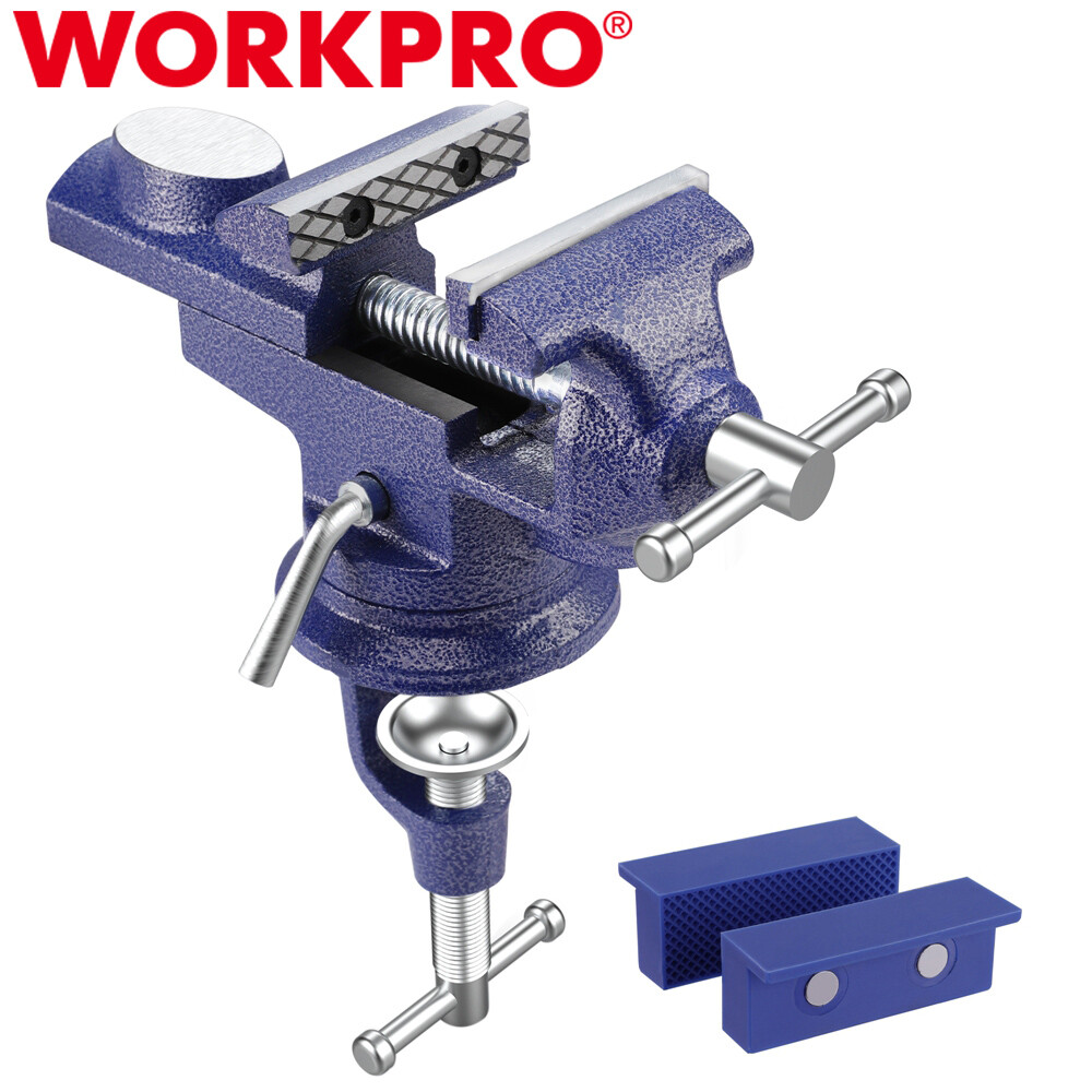 WORKPRO Bench Vise Universal Table Vise 360° Swivel Vice Bench Clamp 2.