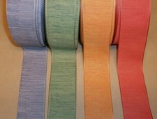 5 yds WOVEN FABRIC RIBBON 1 1/2" w choice of 4 colors 