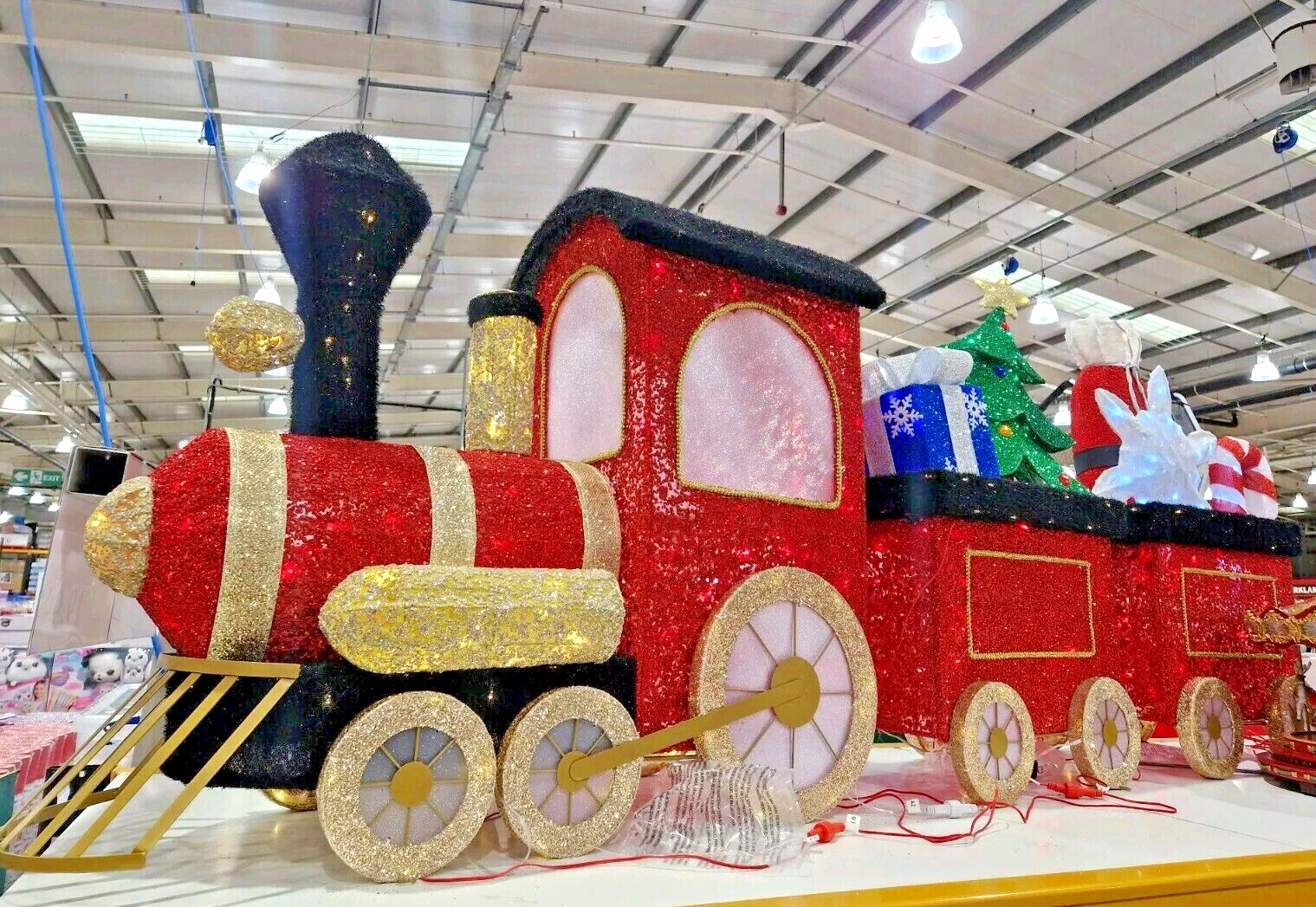 Christmas Twinkling 3 Piece Train Set with 676 LED Lights Outdoor Decoration...