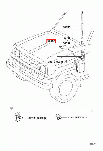 Genuine Toyota LandCruiser HZJ79 HZJ78 Manual Radio Antenna Aerial Mast AM/FM - Picture 3 of 5