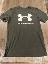 Mens Under Armour The Tech Tee Dark GreenLogo Shirt Small