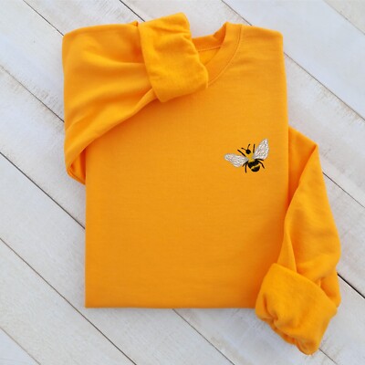 Bee Embroidered Sweatshirt Gift, Embroidered Bee Sweater, Bee Lover Sweatshirt!