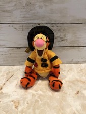 Disney Tigger Fireman Bean Bag Plush Toy 9" 100 Acre Woods Fire Dept Winnie Pooh