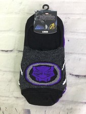 Marvel Comics Avengers Black Panther 2 Pack No Show Liner Socks Sock Size 9-11