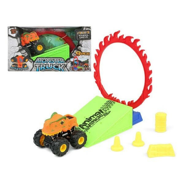 Véhicule monster truck en plastique résistant 9 pcs pour résister aux chocs répétés