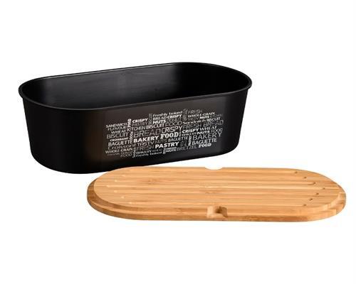 Kesper Brotbox Brotkasten Schneidebrett BrotbehäLter Schwarz 4000270585036-image