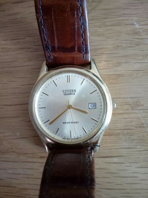 men's citizen quartz 23k gold plated watch price