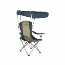 Kamp-Rite Chair With Shade Canopy - Blue And Tan - New In Box