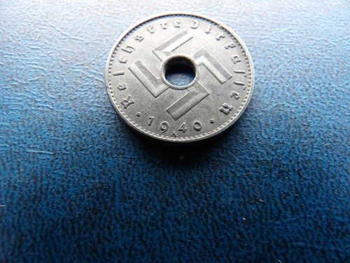 German Coin 10 Pfennig 1940 A Zinc Military Issued Occupied Territory swastika 2 - Picture 4 of 6