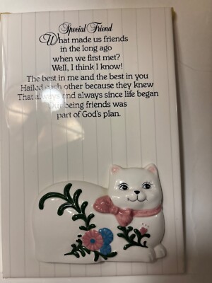 Special Friend Embossed cat plaque ceramic tile friend's verse *