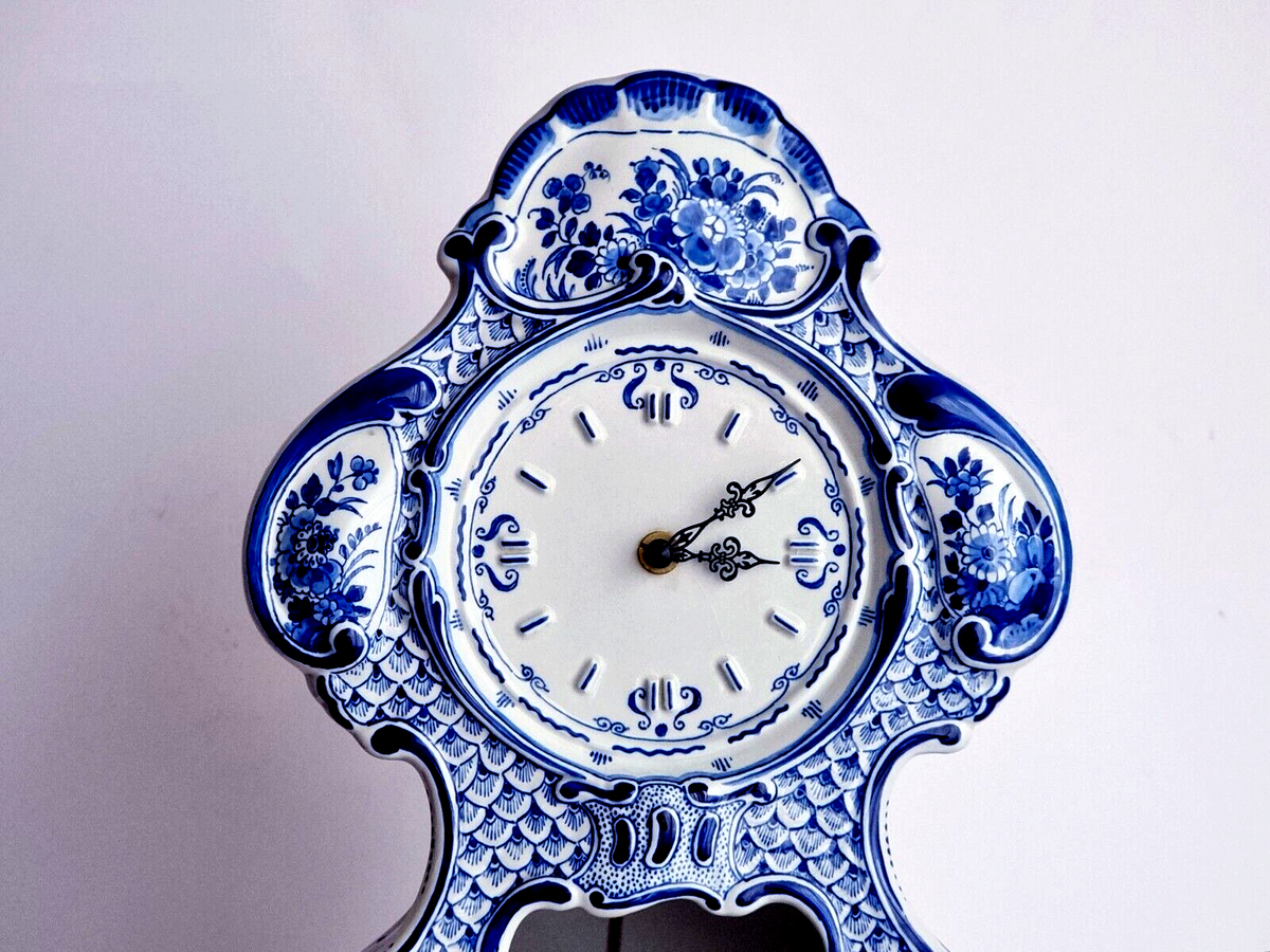 ROYAL DELFT PORCELEYNE FLES XL TABLE CLOCK PENDULUM THE ORIGINAL