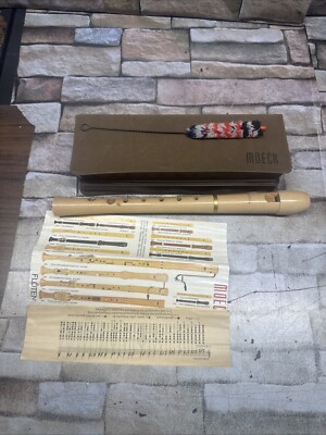Vintage Moeck Fuji Sopran Barock Recorder With Case And Paperwork