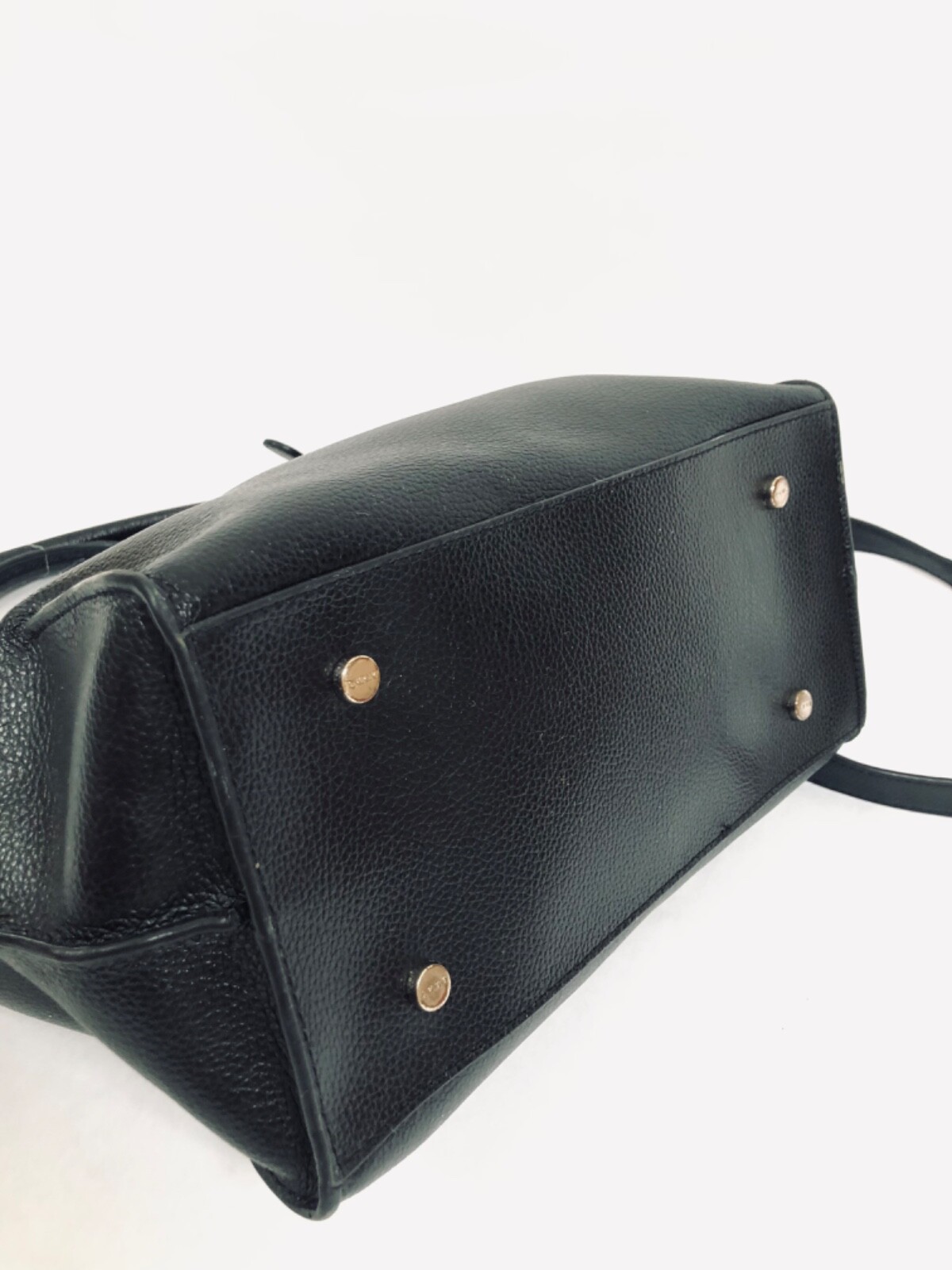 DKNY Elissa Top Zip Pebble Leather Satchel Bag Black … Gem