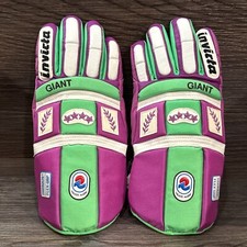 Guanti da sci neve vintage Invicta donna grandi viola verde, gigante, termolite