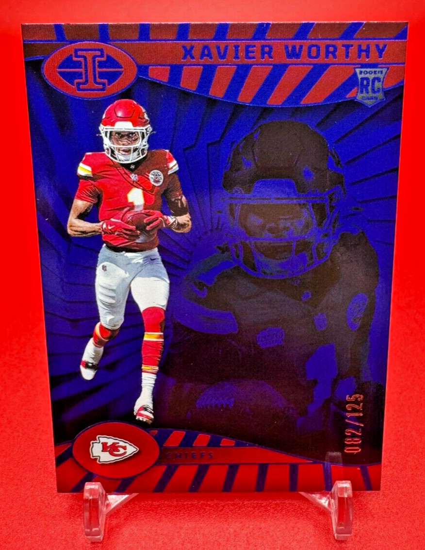 2024 Panini Illusions - Xavier Worthy #45 Trophy Collection Blue/125 Rookie Card