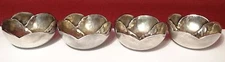 Victorian James W Tufts Quadruple Plate Figural Violets Salt Cellar Bowls- 4
