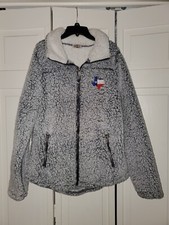 Rod's - Sherpa Fleece Jacket - Sz M - Grey - Texas Embroidered Logo - Full Zip