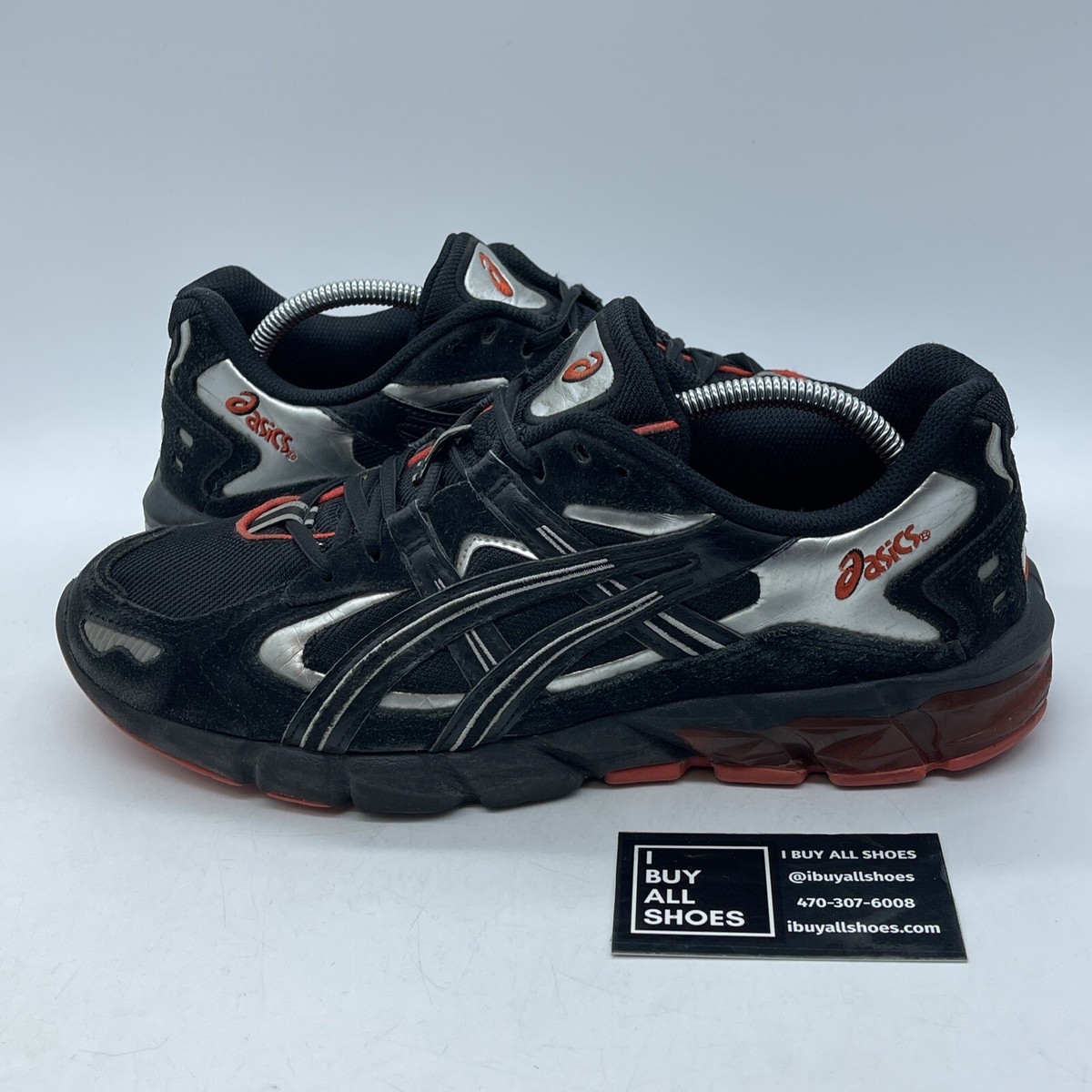 Size Asics Gel-Kayano V KZN Black Red Silver Suede Leather (1021A408)