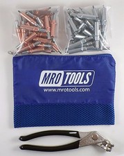 25 1/8  25 3/32 Cleco Fasteners  Cleco Pliers w/ Mesh Carry Bag K4S50-3 