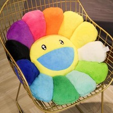 NEW Rainbow Sunflower Pillow Japan Takashi Flower Murakami   