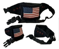USA US AMERICA Flag Black Bum, Fanny Pack Waist Purse Money Bag pouch