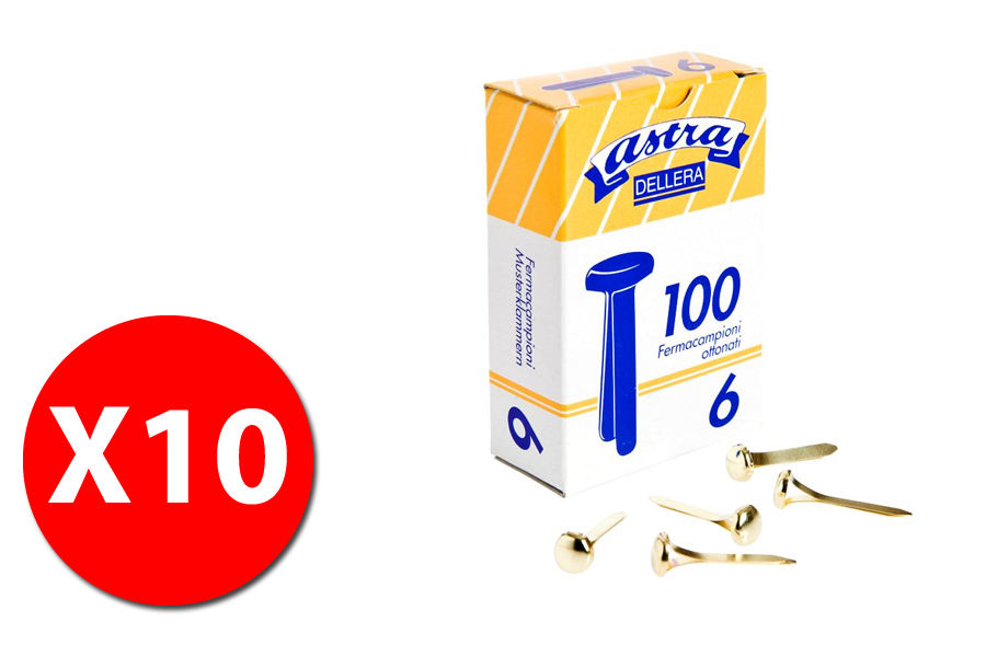 Fermacampioni Ottonati N.5 Da 25 Mm - Confezione Da 100 Pezzi Per Cucito E Falegnameria