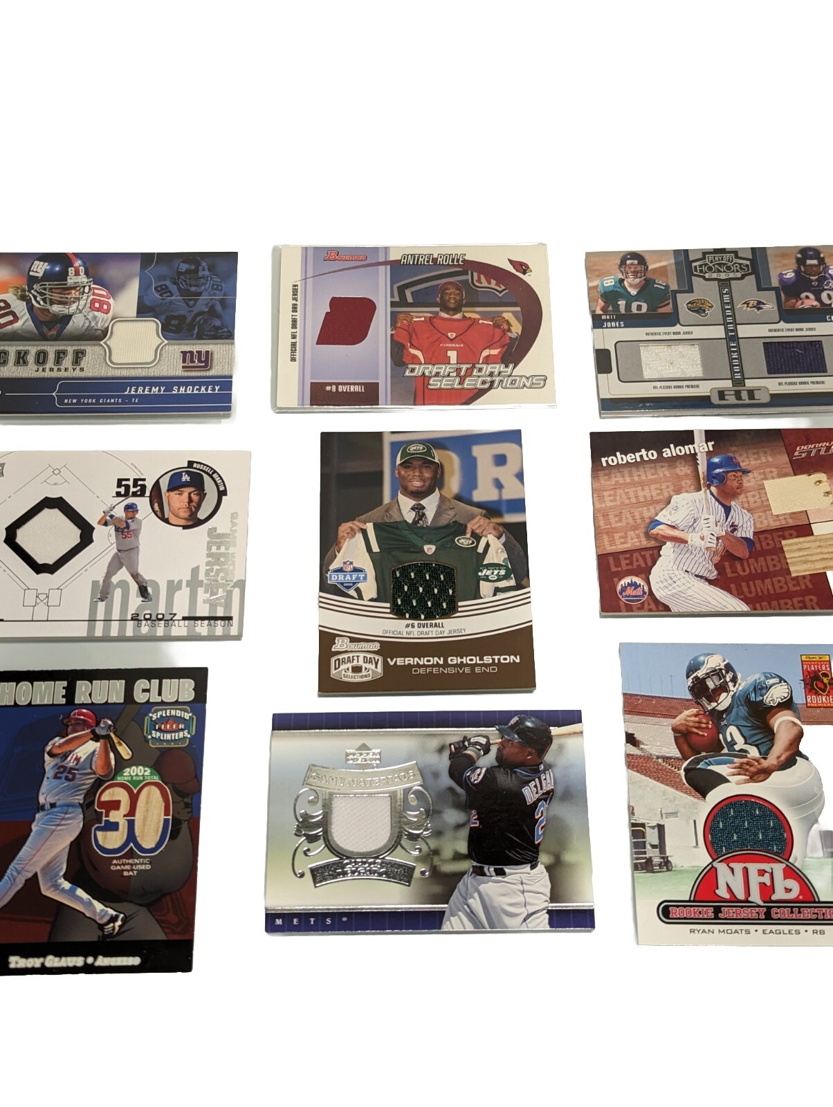 Football & Baseball Jersey Cards Lot Of 9 eBay