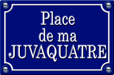 PLACE DE MA JUVAQUATRE 29cm AUFKLEBER STICKER STYLE STRAßENSCHILD AUTO PR0190