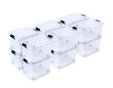 12 x XL Aufbewahrungsbox mit Deckel luftdichte Kunstoffbox stapelbar rollbar
