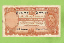 #D351. AUSTRALIAN 1952   TYPE COOMBS / WILSON  TEN SHILLING  A87 707764