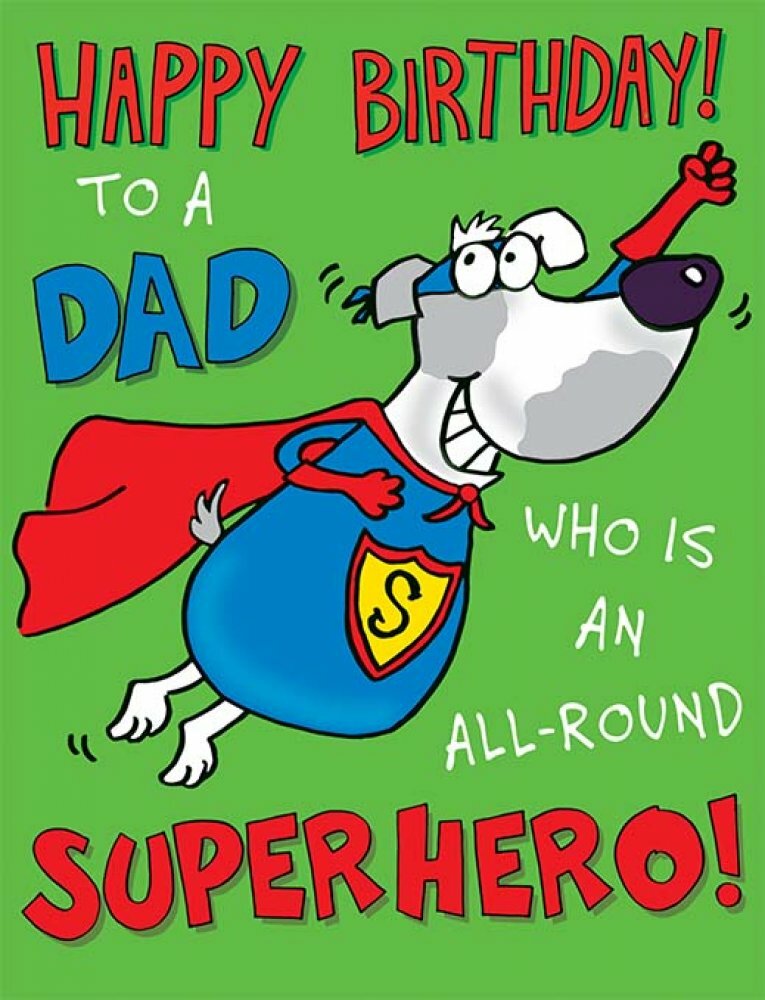 DAD Happy Birthday Greeting Card Superhero Piccadilly Greetings