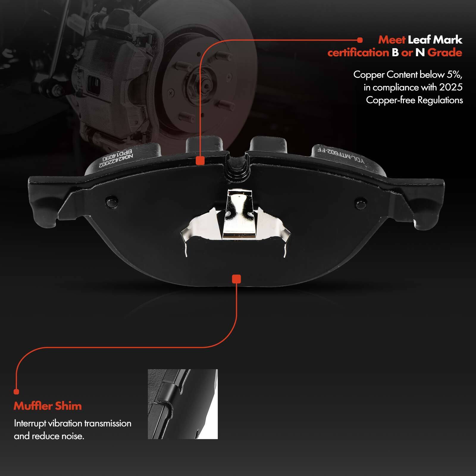 Front Ceramic Brake Pads for Bentley BMW 528i 535i GT 550i 650i 740Li 750i 750Li